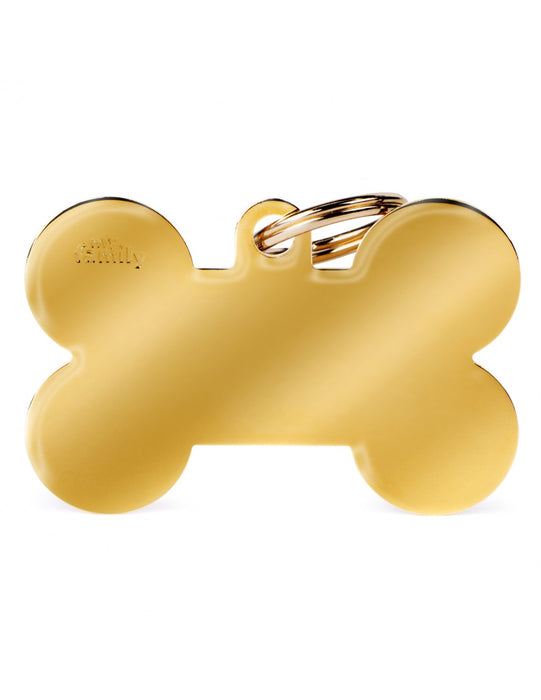 XL Bone golden Brass ID Tags