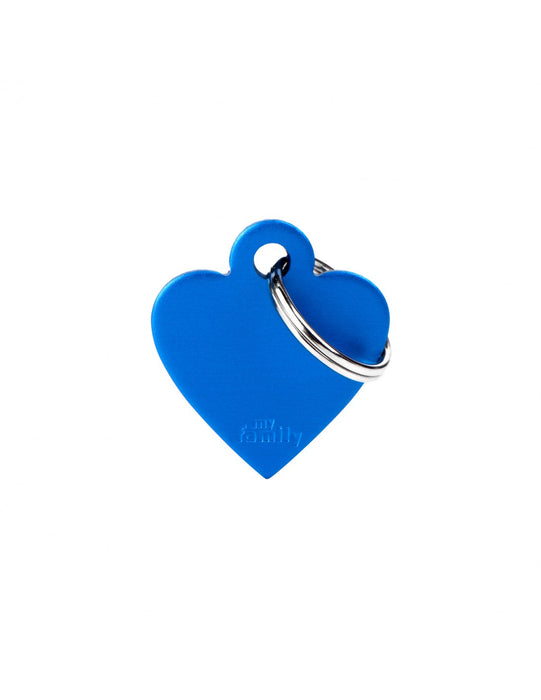 Small Heart Aluminum Blue ID Tags