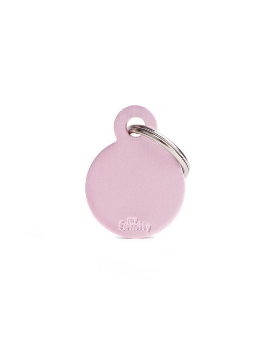 Small Round Aluminum Pink ID Tags