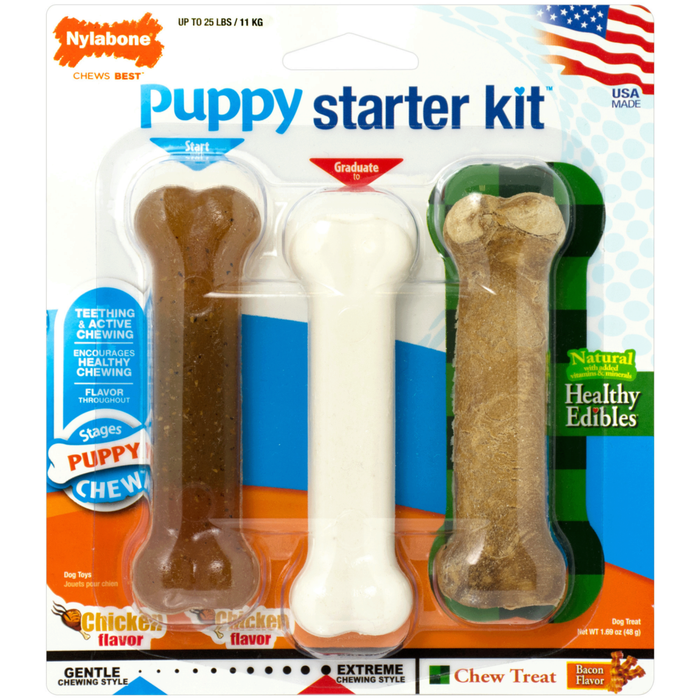 Nb Puppy Starter Kit Regular Bones 3pk